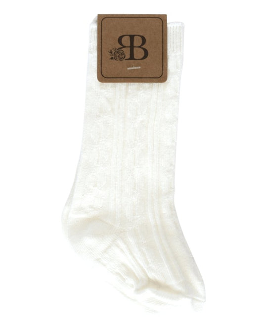 Bailey's Blossom- Pepper Knee-High Cable Knit Socks