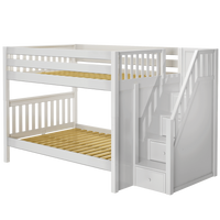 Maxtrix Full XL Medium Bunk Bed with Stairs