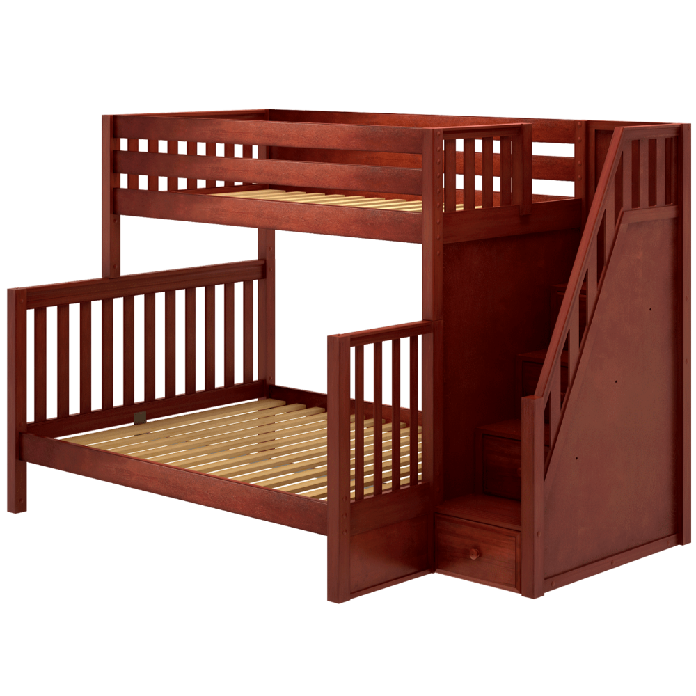 Full over queen bunk best sale bed with stairs