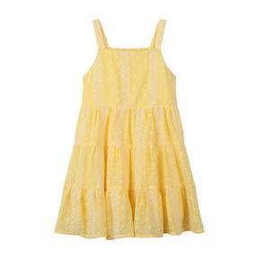 Vignette Tess Dress | Yellow Embroidered