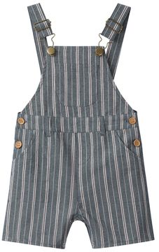 Me & Henry Galleon Woven Overalls | Chambray/Red Stripe
