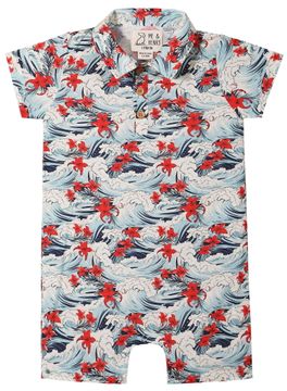 Me & Henry Molokai Printed Woven Romper | Hawaiian Waves