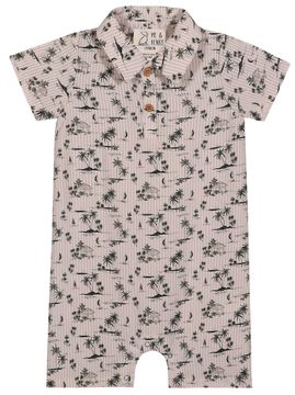 Me & Henry Molokai Printed Woven Romper | Beige Island Print