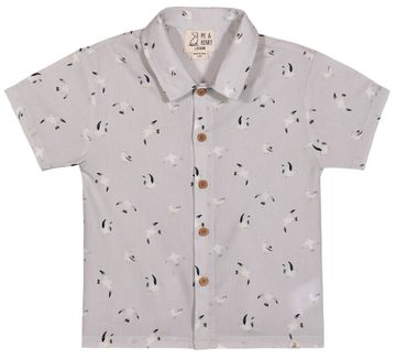 Me & Henry Maui Printed Woven Shirt | Grey Seagulls