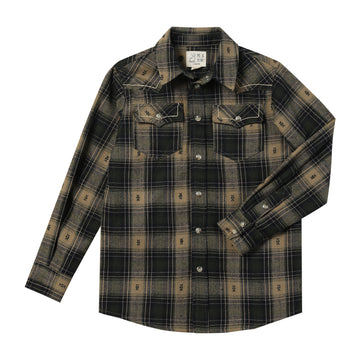 Me & Henry Howdy Western Shirt | Black/Brown Dobby
