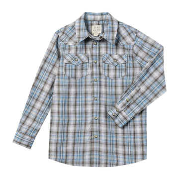 Me & Henry Howdy Western Shirt | Beige/Blue Plaid