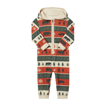 Me & Henry Stefano Hooded Romper | Festive Print