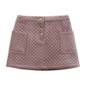 Vignette Daphne Skirt | Rose Quilted Velvet