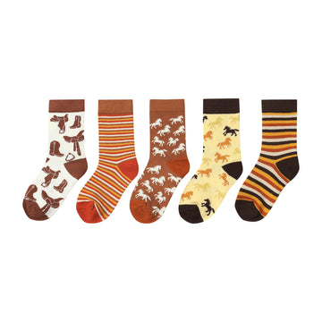 Me & Henry Bigfoot 5 Pack Socks | Cowboy