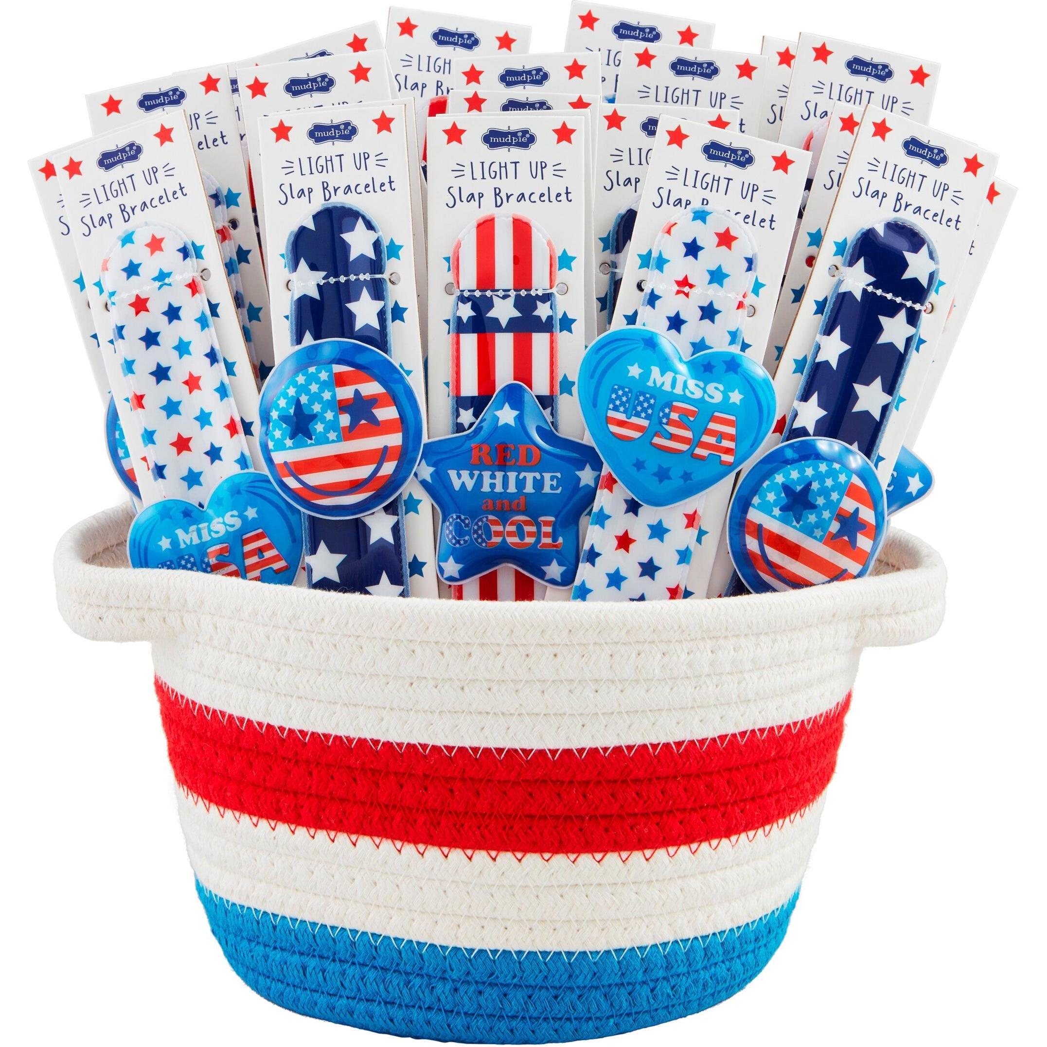 Mud Pie Patriotic Light-Up Slap Bracelets
