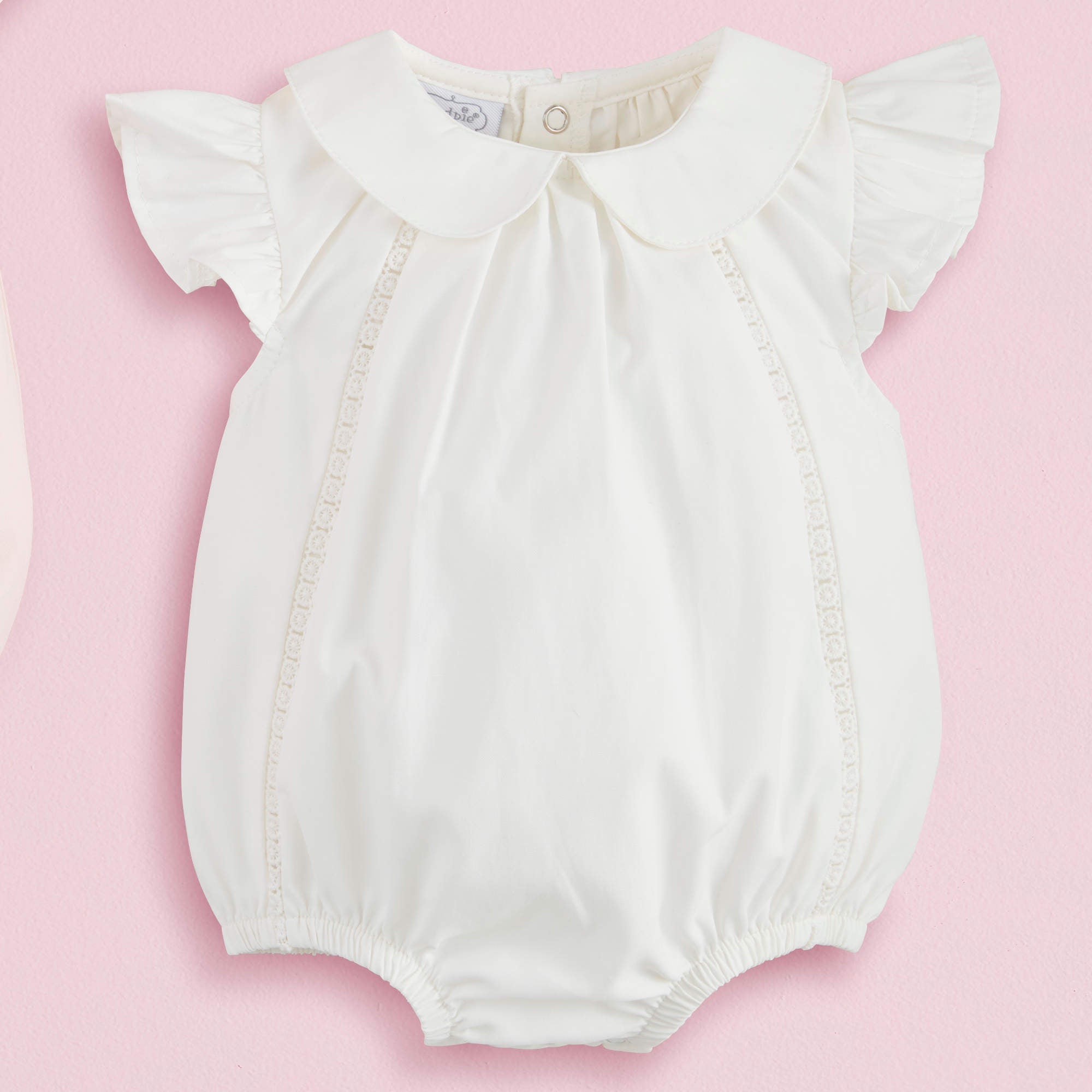 Mud Pie White Collared Poplin Bubble