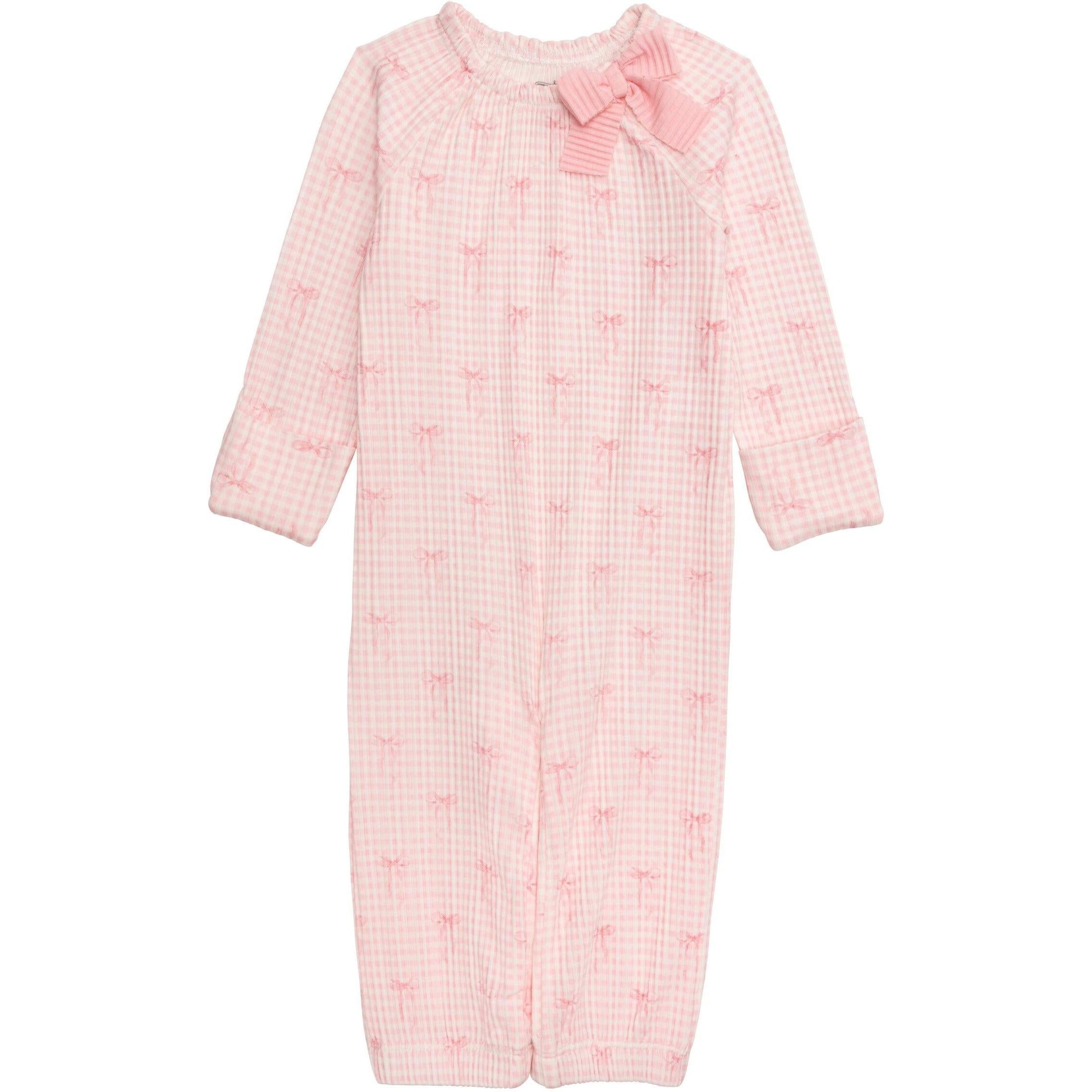 Mud Pie Pink Gingham Bow Gown