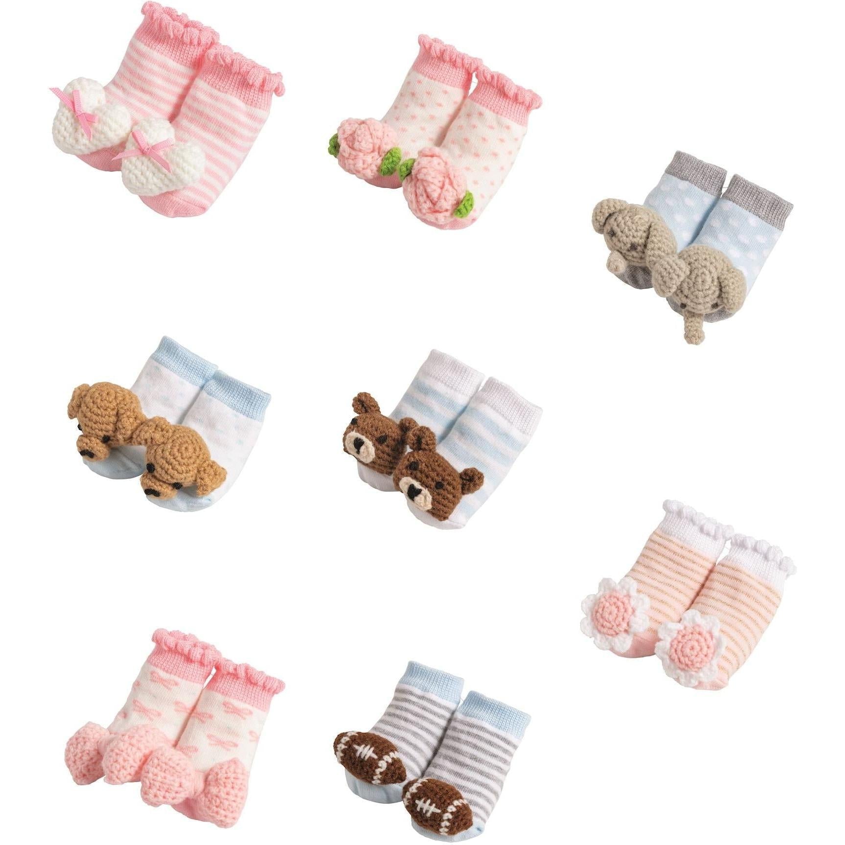 Mud Pie Crochet Rattle Toe Socks