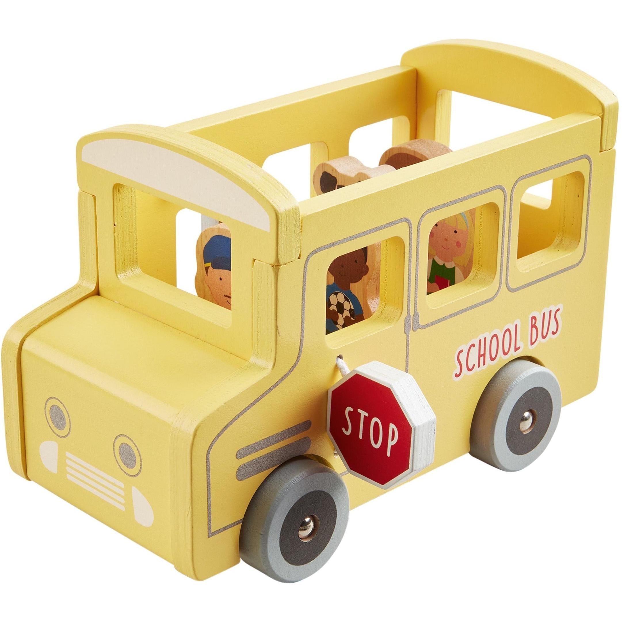 Mud Pie Wood School Bus Set