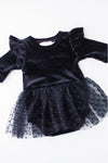 Mila & Rose Black Velvet Tutu Bodysuit