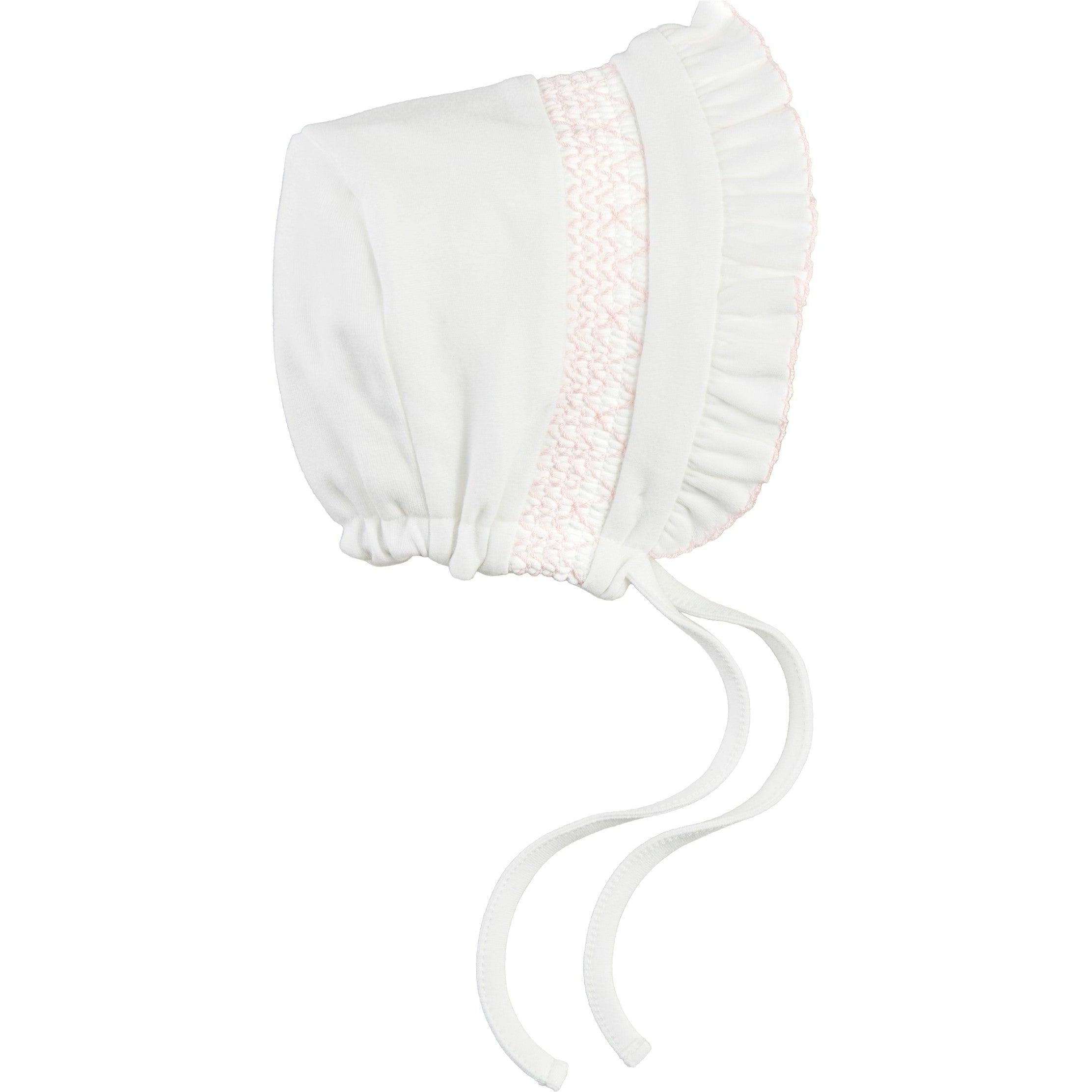 Mud Pie Pink Smocked Bonnet