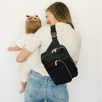 Jetsetter Mini Diaper Bag with Wipes Pocket – Black