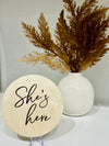 She's Here Birth Announcement Sign