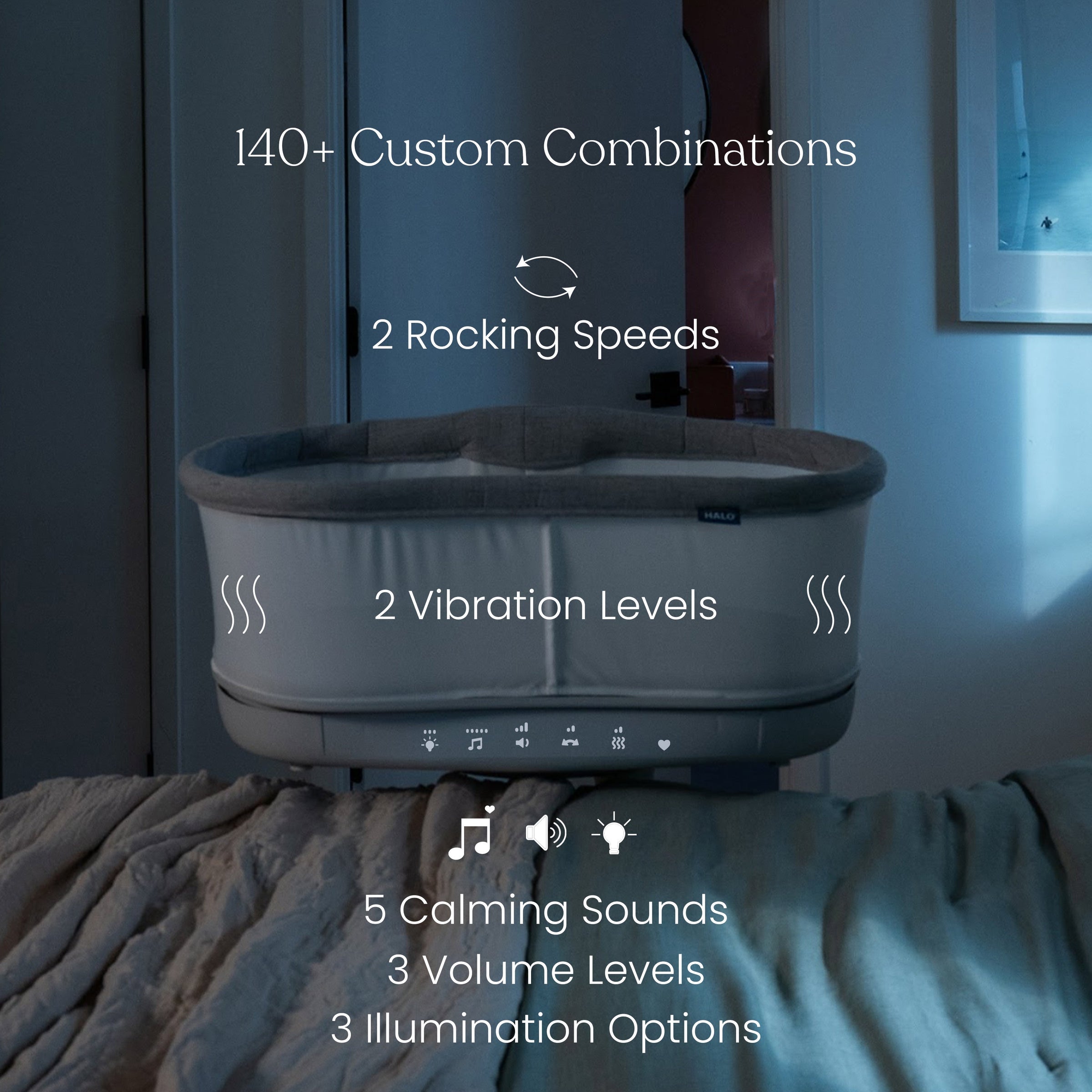 Halo BassiNest Connected Swivel Sleeper 3.0 Smart Bassinet