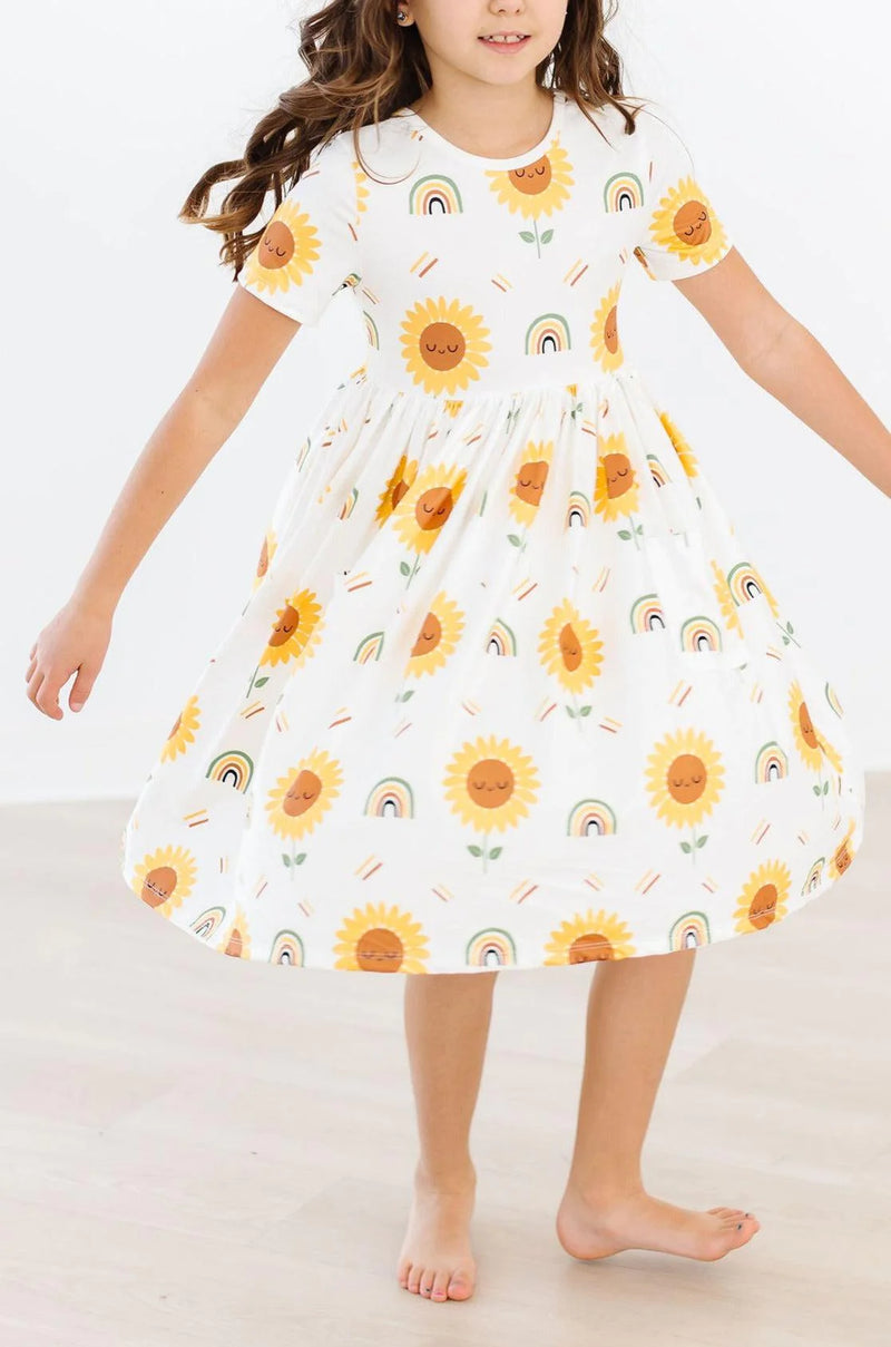Mila & Rose- Sunflower S/S Pocket Twirl Dress