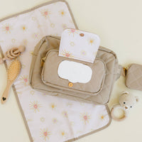 Jetsetter Mini Diaper Bag With Wipes Pocket - Beige