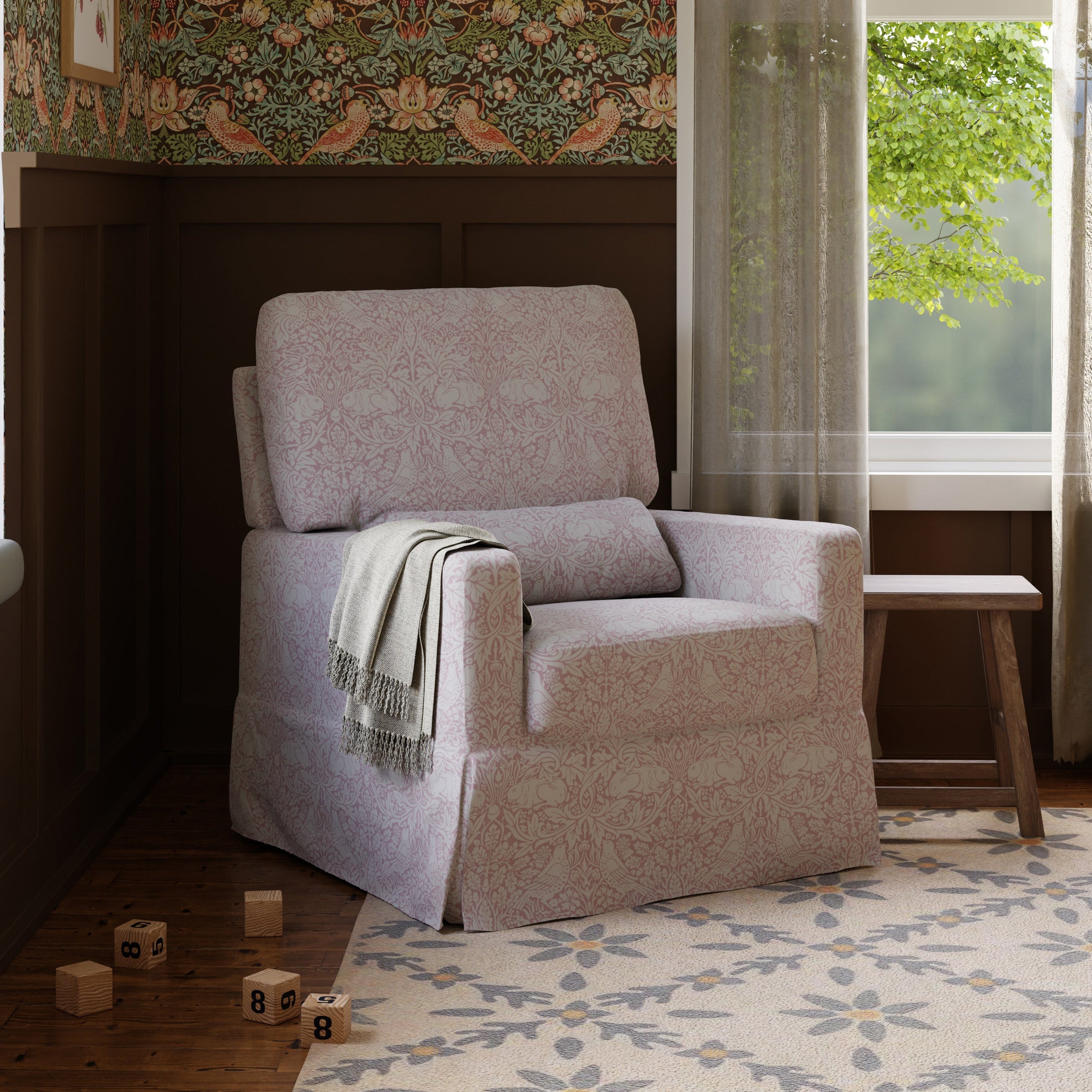 Morris & Co. x Namesake Crawford Pillowback Comfort Swivel Glider