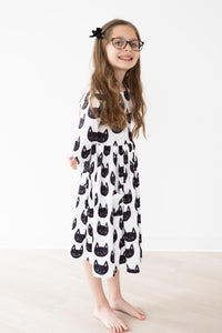 Mila & Rose Purrfect 3/4 Sleeve Pocket Twirl Dress