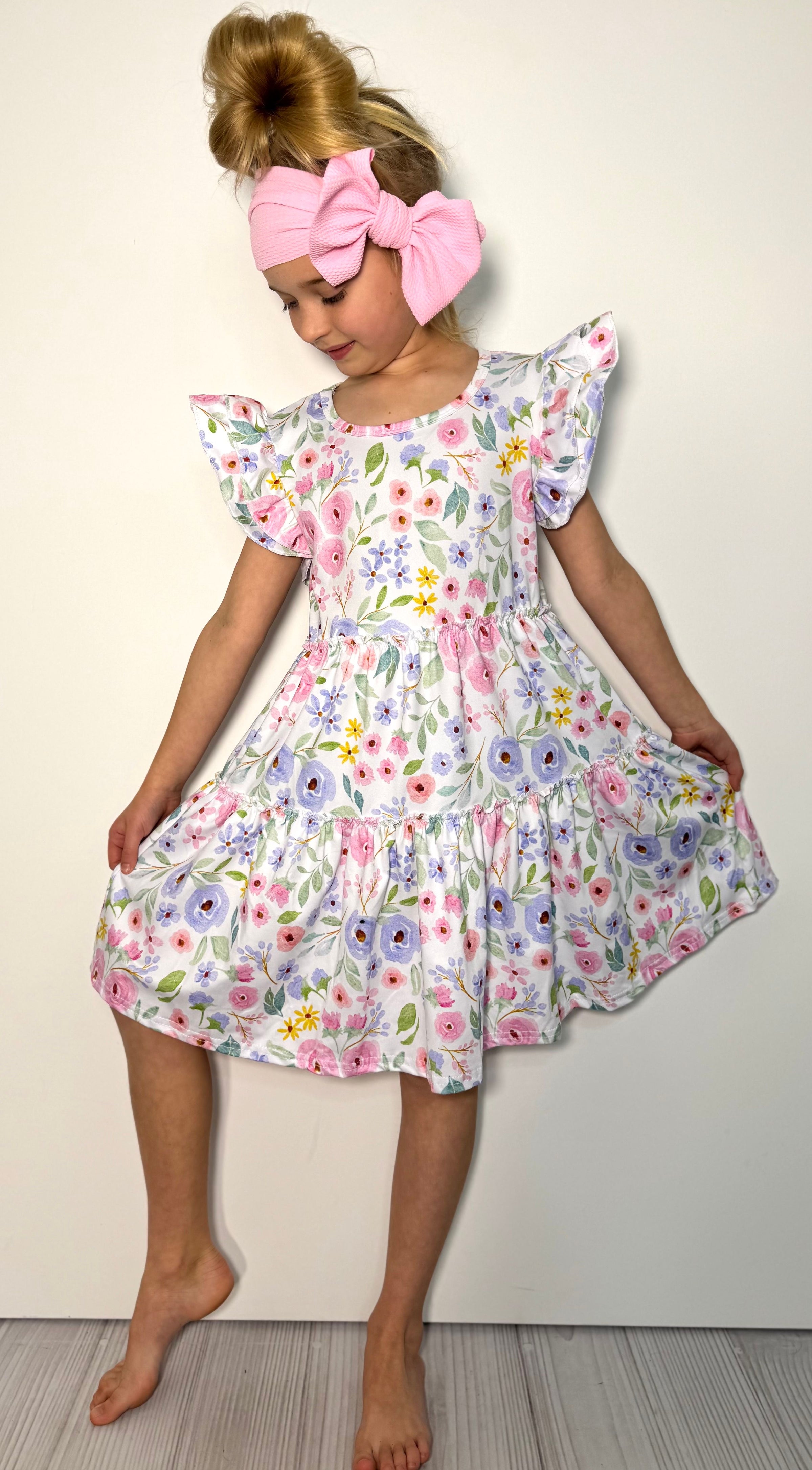 Pastel Poppy Girls Dress