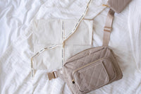 Jetsetter Mini Diaper Bag With Wipes Pocket - Beige