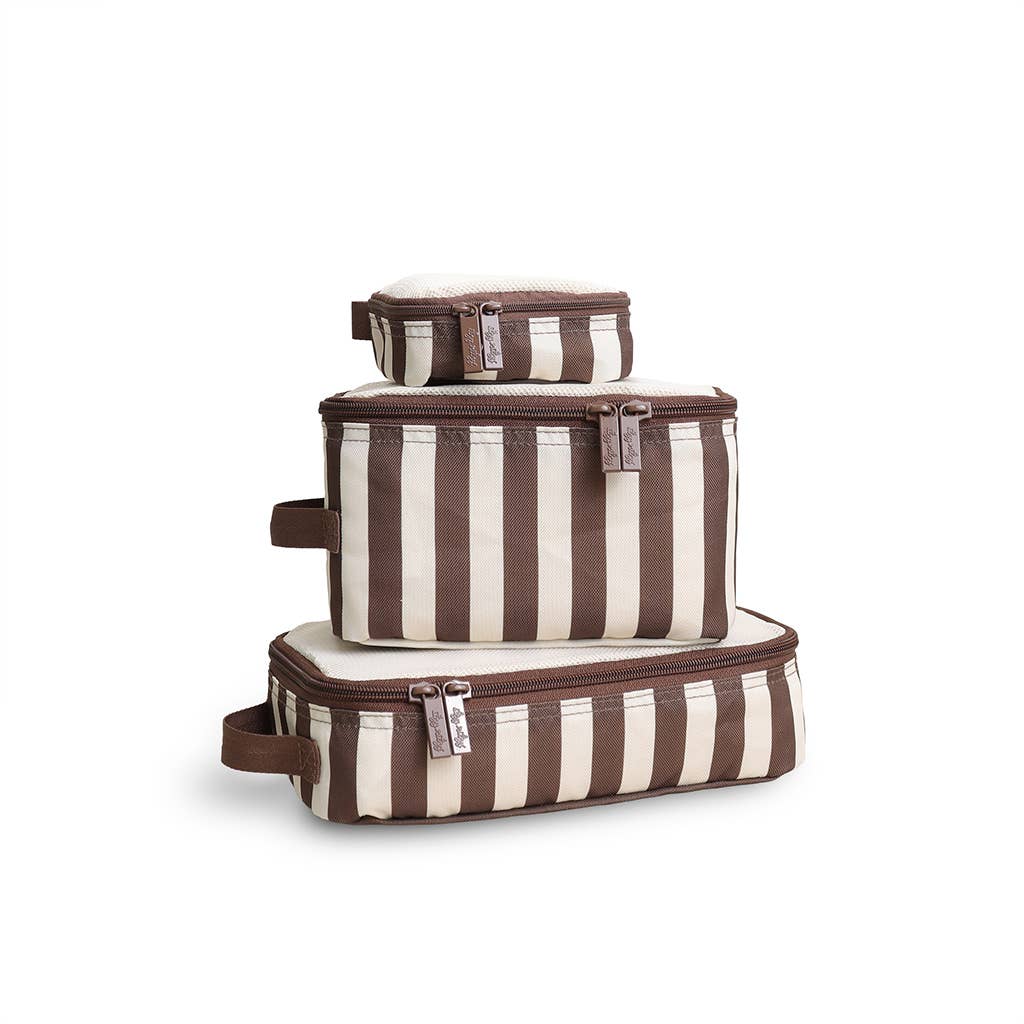 Pack Like A Boss™ Mocha Stripe - Packing Cubes
