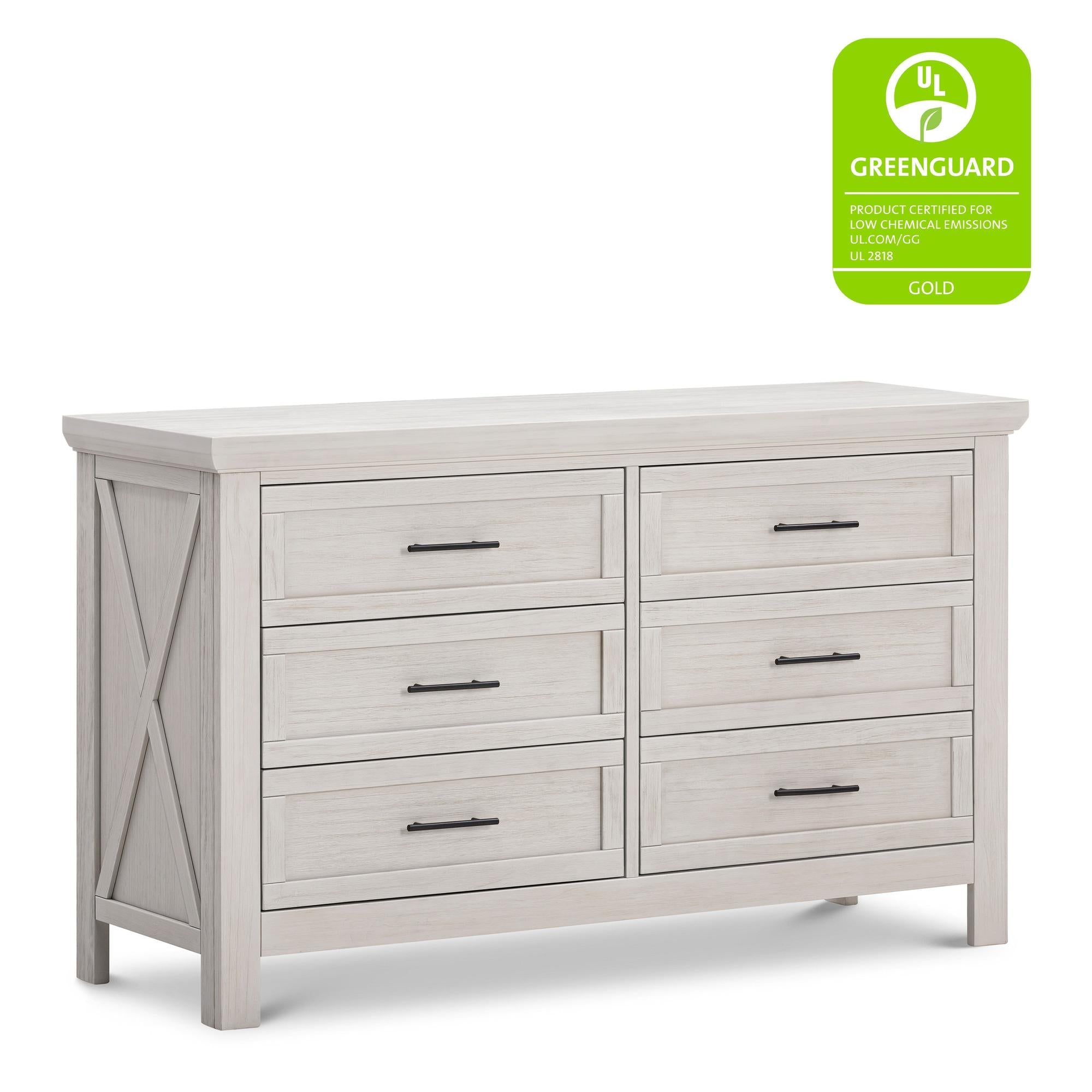 farmhouse grey dresser Monogram by Namesake Emory Farmhouse 6-Drawer Dresser – Crib & Kids