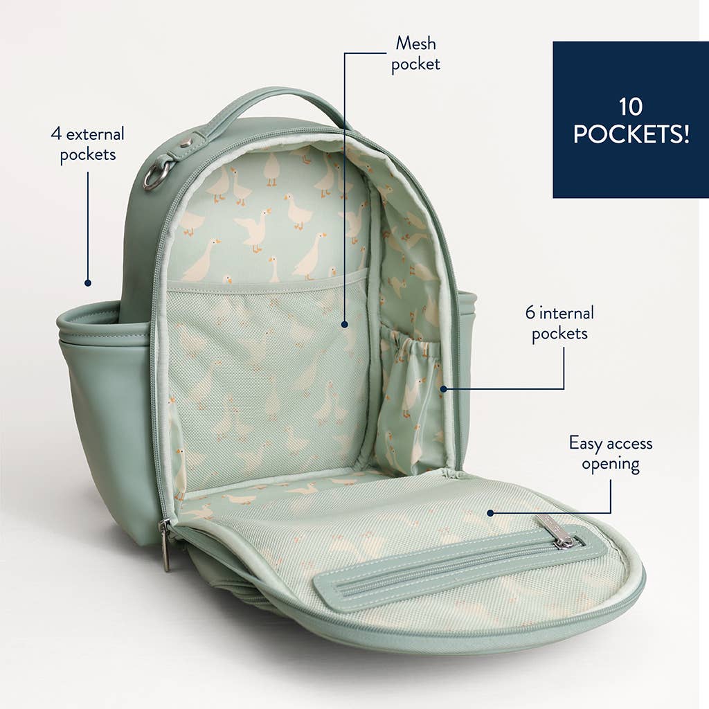 Itzy Mini Plus™ - Silly Goose, Sage Backpack