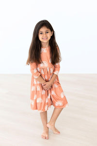 Mila & Rose Rainbows in Fall 3/4 Sleeve Twirl Dress