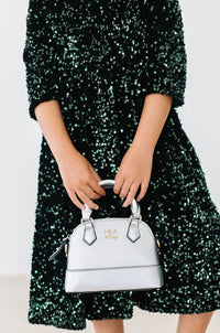 Mila & Rose Hunter Green Velvet Sequin Dress