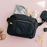 Jetsetter Mini Diaper Bag with Wipes Pocket – Black