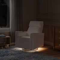 Monogram by Namesake Willa Deluxe Power Recliner and Swivel Glider with Heat + Massage | Ivory Corduroy | EXCLUSIVE!