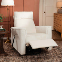 Monogram by Namesake Willa Deluxe Power Recliner and Swivel Glider with Heat + Massage | Ivory Corduroy | EXCLUSIVE!