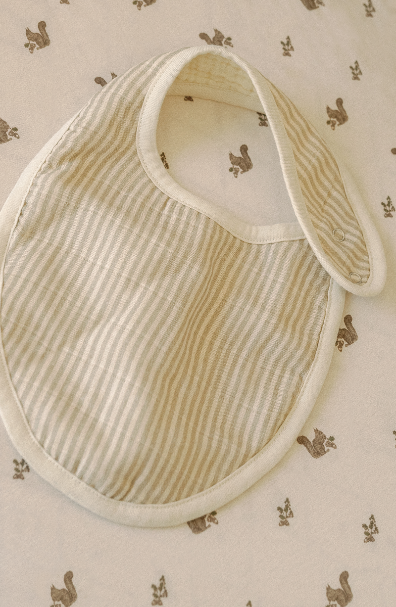Oilo Bear Stripes & Duck Premium Muslin Bib 2-Pack
