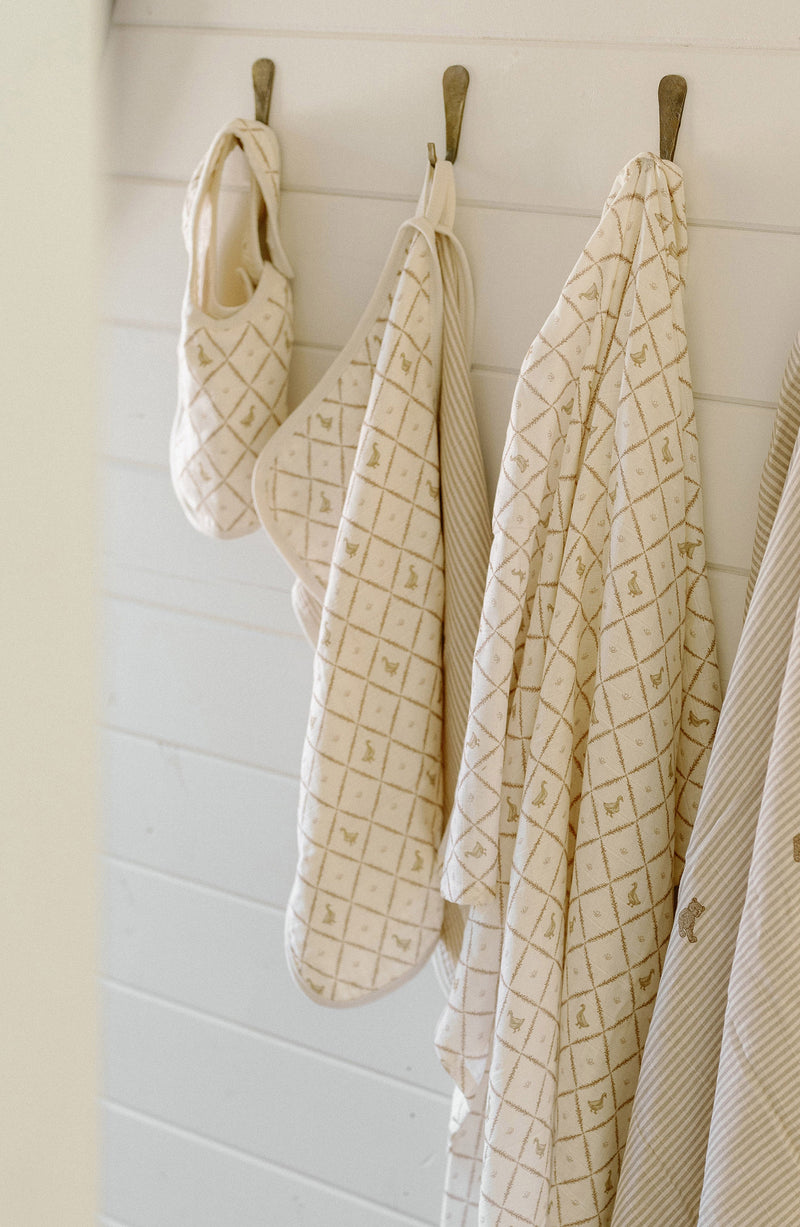 Oilo Bear Stripes & Duck Premium Muslin Bib 2-Pack