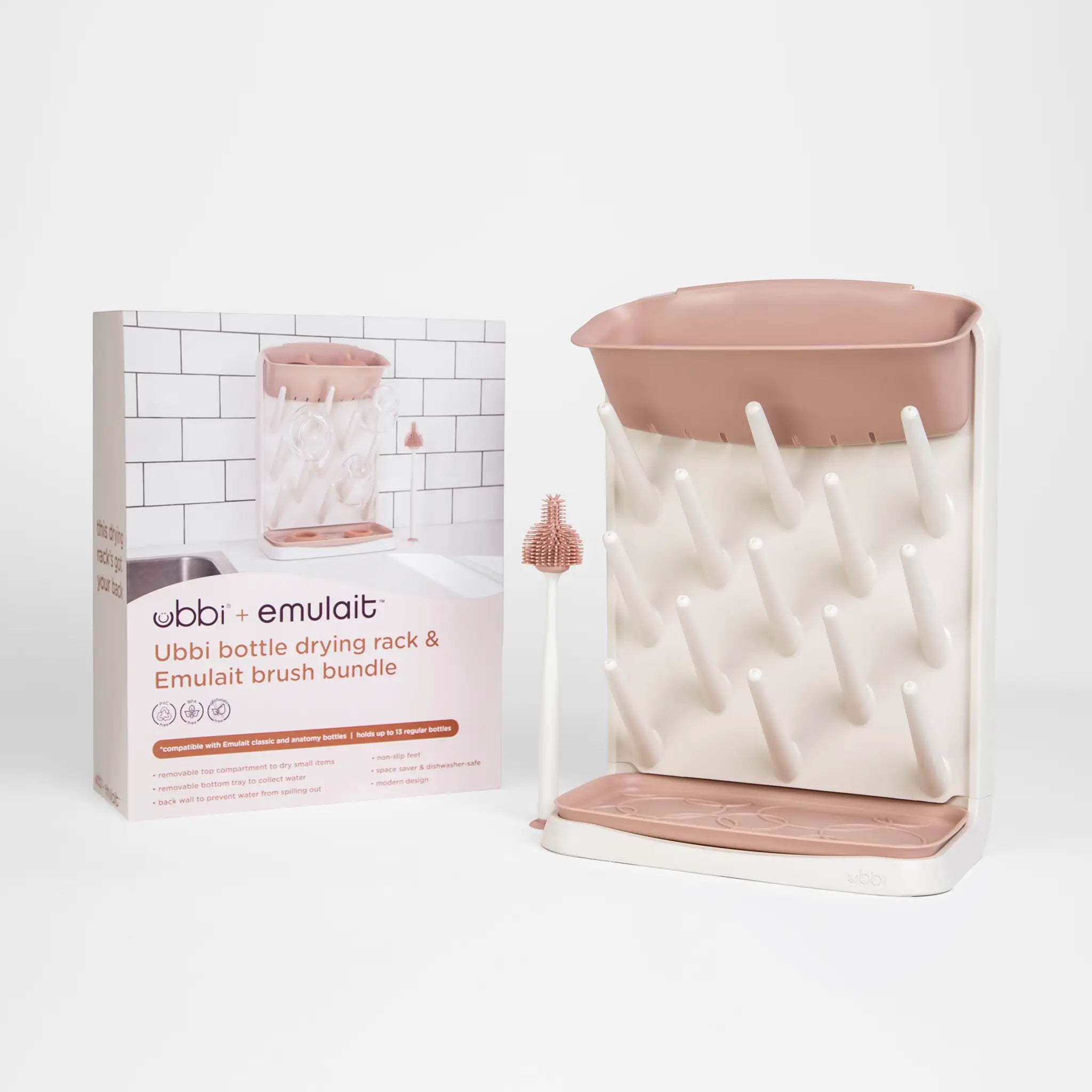 Emulait Ubbi Drying Rack and Brush