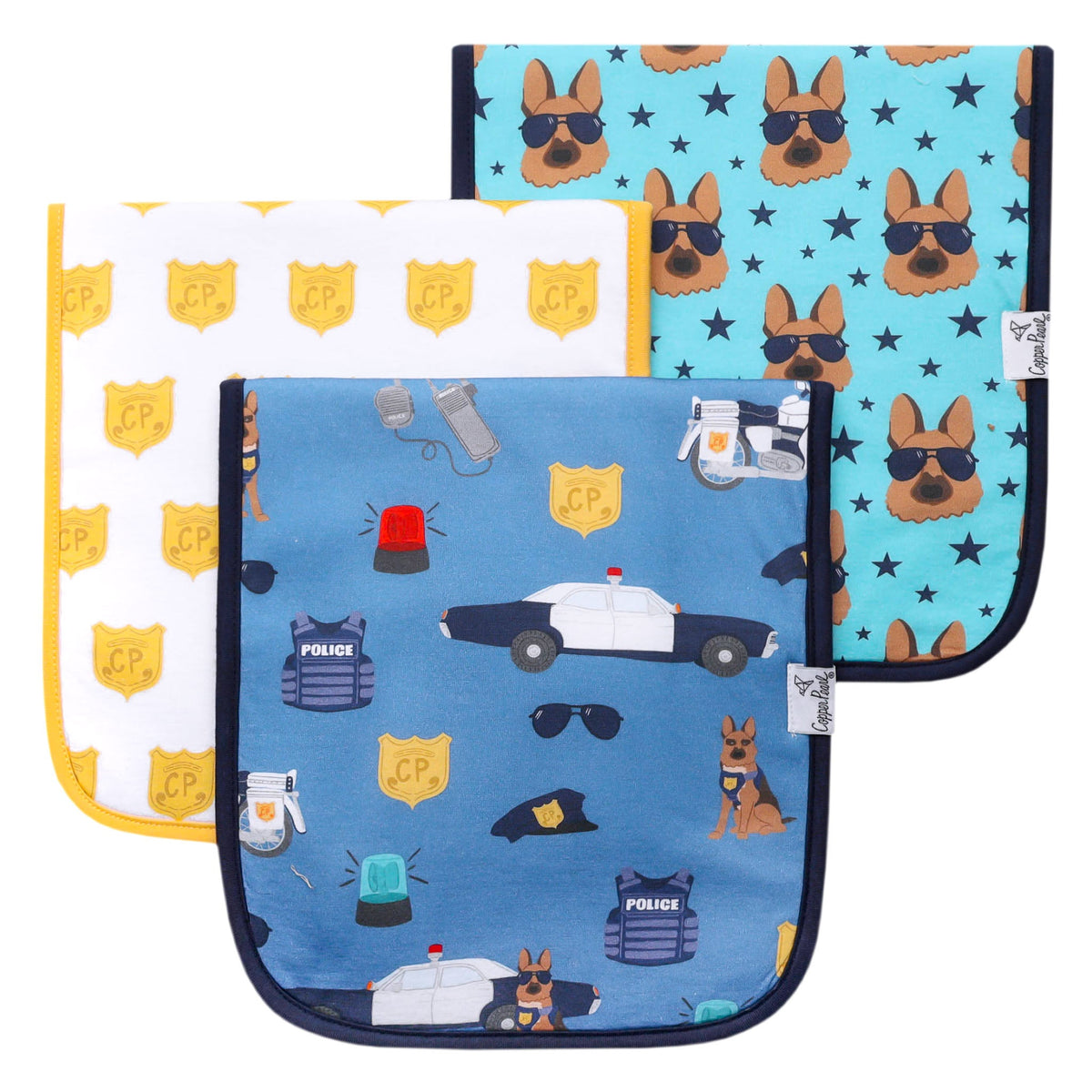 Copper Pearl Premium Burp Cloths | Policeman