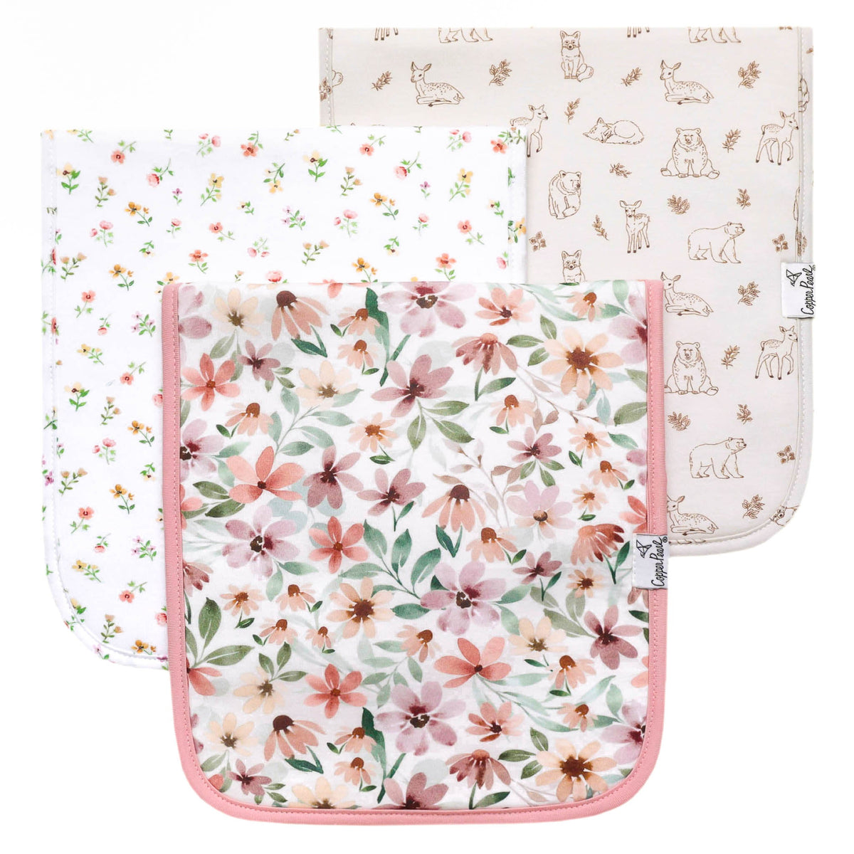 Copper Pearl Premium Burp Cloths | Natalie