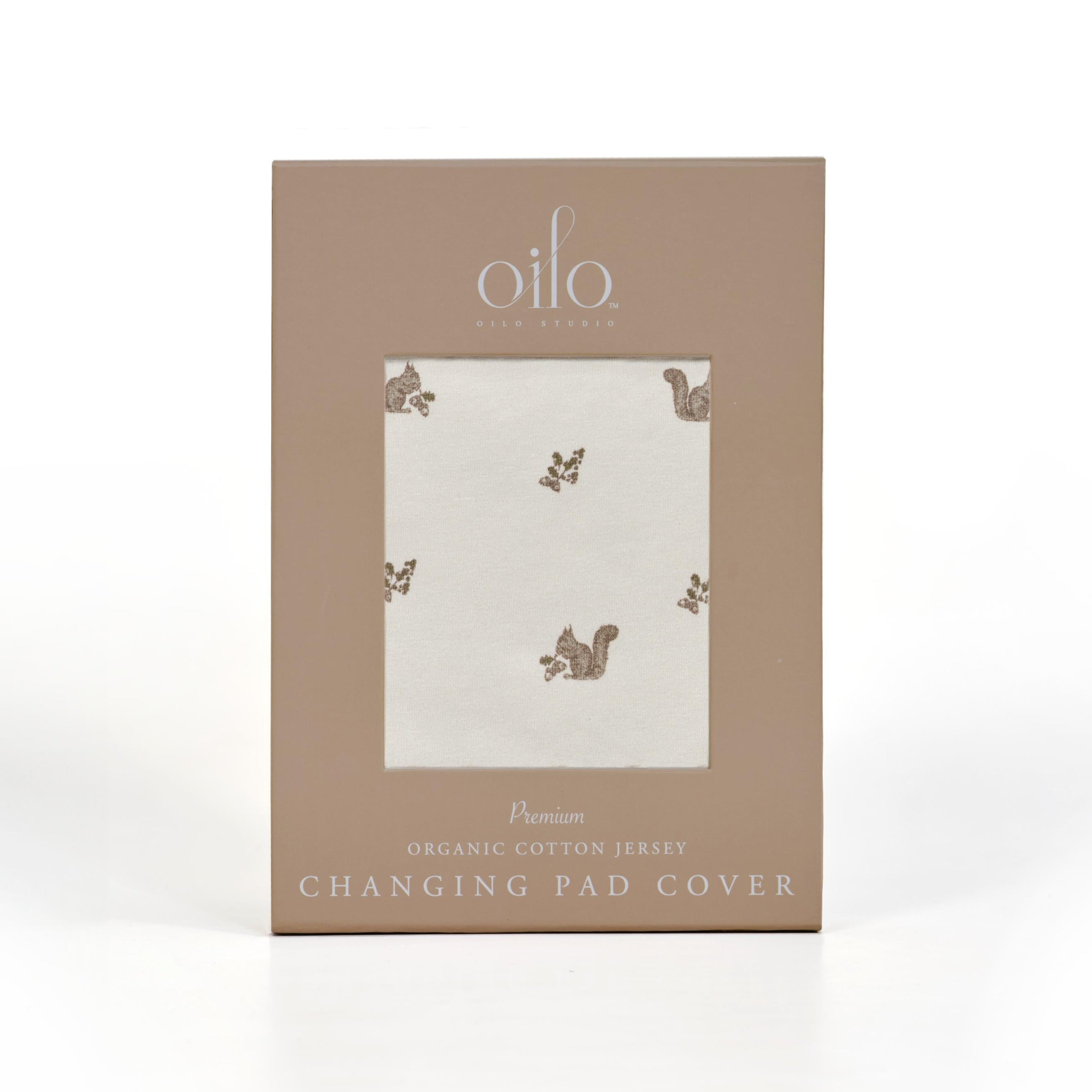Oilo Squirrel Nursery Convertible Bassinet Sheet & Changing Pad Cover