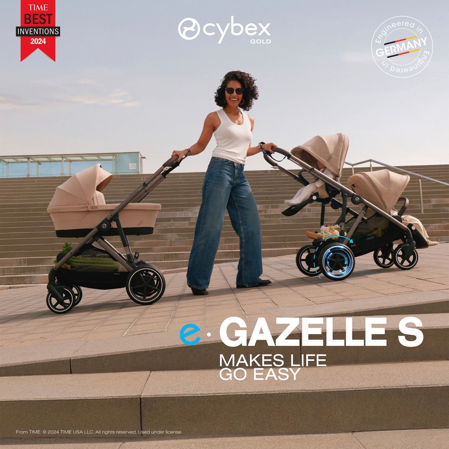 cybex s gazelle double Cybex e-Gazelle S Electronic Assist Single-to-Double Stroller – Crib & Kids