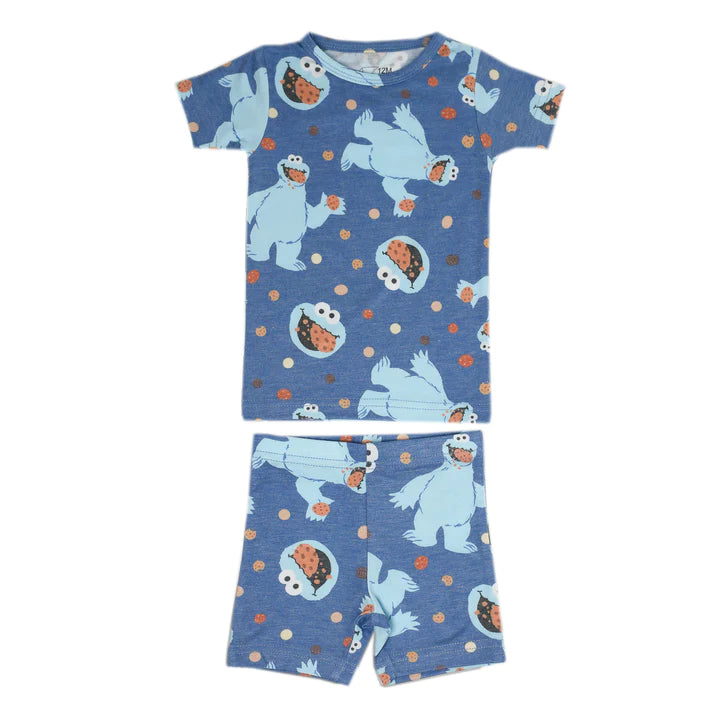 Copper Pearl 2pc Short Sleeve Pajama Set | Cookie Monster