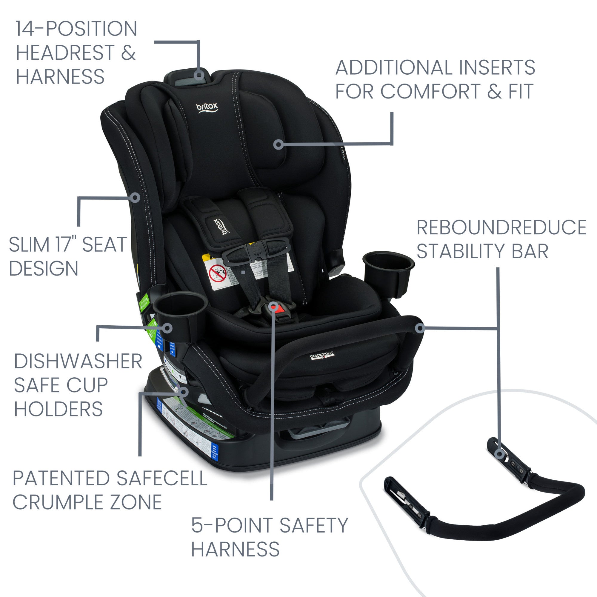 britax car seat safecell Britax Poplar S Convertible 2-in-1 Car Seat with ClickTight – Crib & Kids