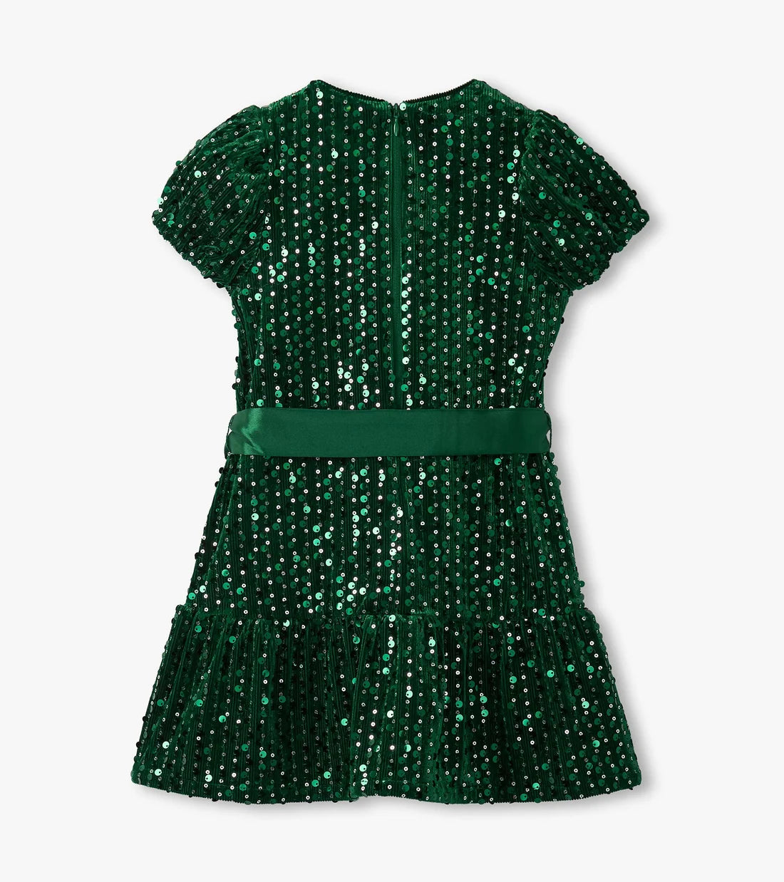 Hatley Girls Green Sequins Velvet Dress