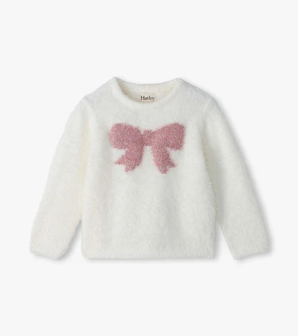 Hatley Baby & Toddler Girls Gardenia Pink Bow Furry Sweater