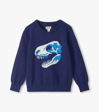 Hatley Boys Dino Skull V-Neck Sweater