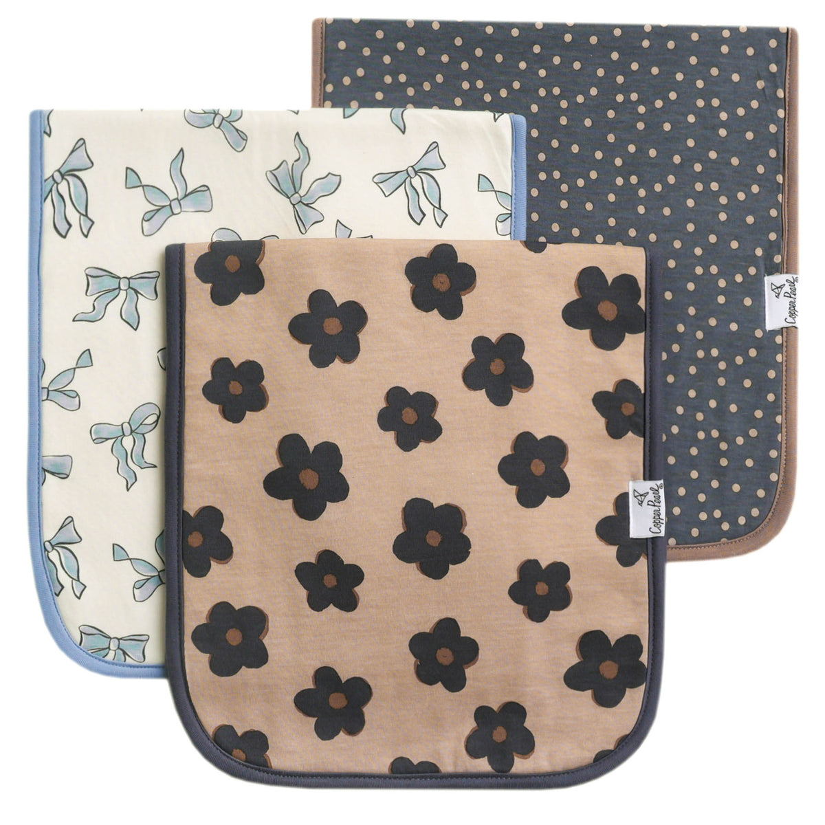 Copper Pearl Premium Burp Cloths | Gemma in Tan